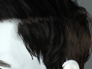 Realistic Hair Beard brows mustache p6 3D Model