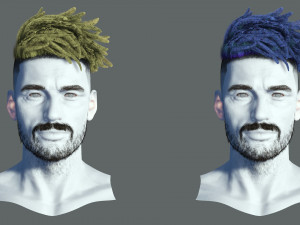 Realistic Hair Beard brows mustache p8 Dread Modelo 3D