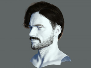 Realtime hair man Polygone Hairstyle 3Dモデル