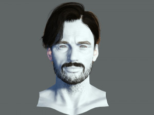 Realtime hair man Polygone Hairstyle 3Dモデル