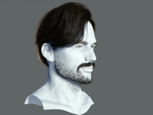 Realtime hair man Polygone Hairstyle 3Dモデル