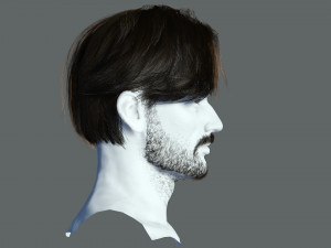 Realtime hair man Polygone Hairstyle 3Dモデル