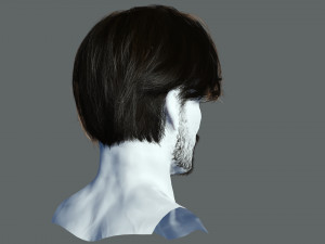 Realtime hair man Polygone Hairstyle 3Dモデル