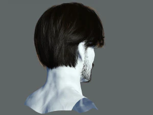 Realtime hair man Polygone Hairstyle 3D Model