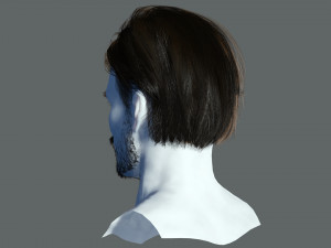Realtime hair man Polygone Hairstyle 3Dモデル