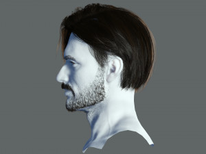 Realtime hair man Polygone Hairstyle 3Dモデル