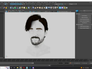 Realtime hair man Polygone Hairstyle 3D Model