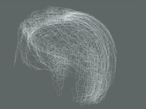 Realtime hair man Polygone Hairstyle 3D Model