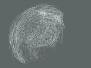 Realtime hair man Polygone Hairstyle 3D Model