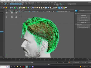Realtime hair man Polygone Hairstyle 3D Model