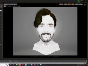 Realtime hair man Polygone Hairstyle 3D Model