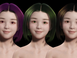 Japanese woman Girl Game Ready Modelo 3D
