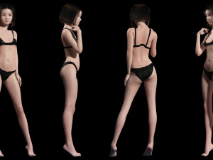 Japanese woman Girl Game Ready Modelo 3D