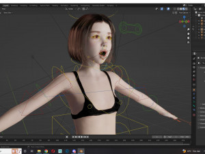 Japanese woman Girl Game Ready Modelo 3D