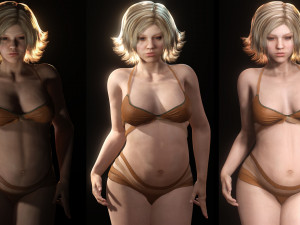 Pregnant woman and clothed Low-poly 3D-Modell