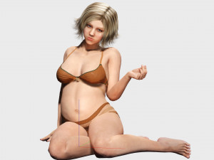 Pregnant woman and clothed Low-poly 3D-Modell