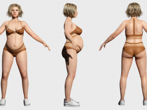 Pregnant woman and clothed Low-poly 3D-Modell