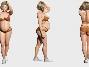 Pregnant woman and clothed Low-poly 3D-Modell