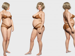 Pregnant woman and clothed Low-poly 3D-Modell