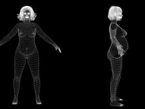 Pregnant woman and clothed Low-poly 3D-Modell