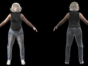Pregnant woman and clothed Low-poly 3D-Modell