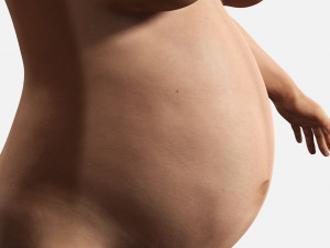 Pregnant woman and clothed Low-poly 3D-Modell