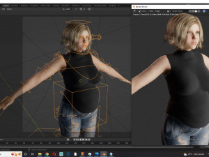 Pregnant woman and clothed Low-poly 3D-Modell