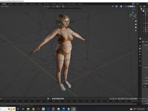 Pregnant woman and clothed Low-poly 3D-Modell