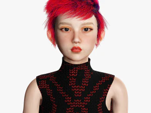 Modular Asian Girl Game Ready 3D Model