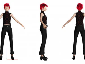 Modular Asian Girl Game Ready 3D Model
