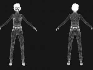 Modular Asian Girl Game Ready 3D Model