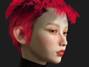 Modular Asian Girl Game Ready 3D Model