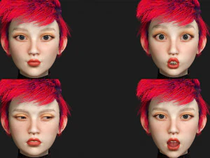 Modular Asian Girl Game Ready 3D Model