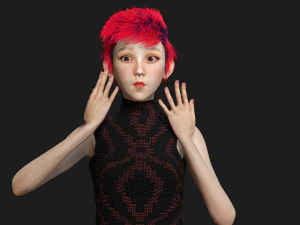 Modular Asian Girl Game Ready 3D Model