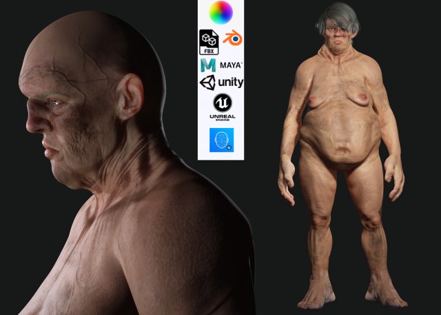 Female troll naked Ready Modelo 3D .c4d .max .obj .3ds .fbx .stl .blend 