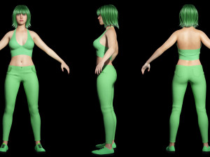 Billie Eilish game ready and clothed 3Dモデル