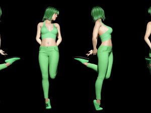 Billie Eilish game ready and clothed 3Dモデル