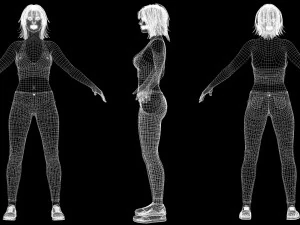 Billie Eilish game ready and clothed 3D Model