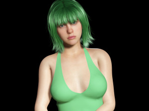 Billie Eilish game ready and clothed 3Dモデル