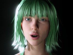 Billie Eilish game ready and clothed 3Dモデル