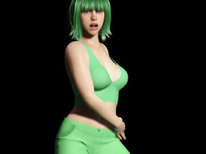 Billie Eilish game ready and clothed 3D Model