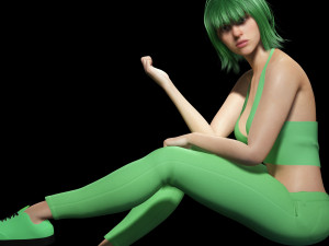 Billie Eilish game ready and clothed 3Dモデル