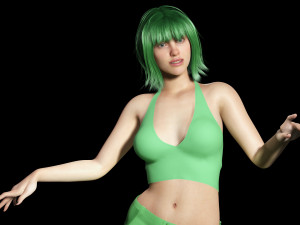 Billie Eilish game ready and clothed 3Dモデル