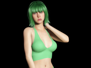 Billie Eilish game ready and clothed 3Dモデル