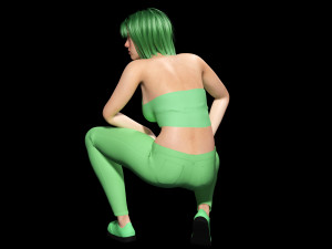 Billie Eilish game ready and clothed 3Dモデル