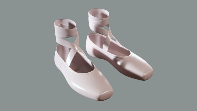 Ballet Shoes 3D 모델 .c4d .max .obj .3ds .fbx .stl .blend 