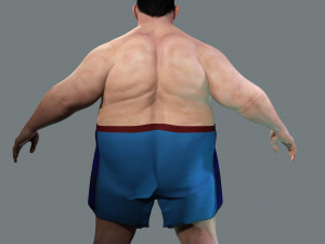Fat Man naked and clothed 3D 모델