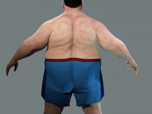 Fat Man naked and clothed 3D Model
