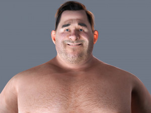 Fat Man naked and clothed 3D 모델