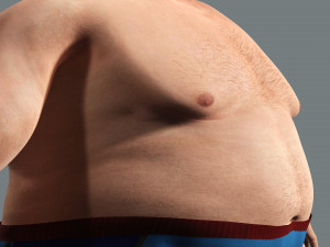 Fat Man naked and clothed 3D 모델